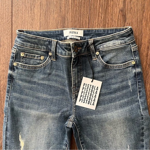 Pistola Medium Wash Torn Distressed Jeans - Picture 2 of 5